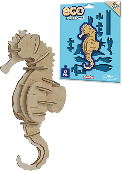 Eco 3D Wooden Puzzle - Sea Horse