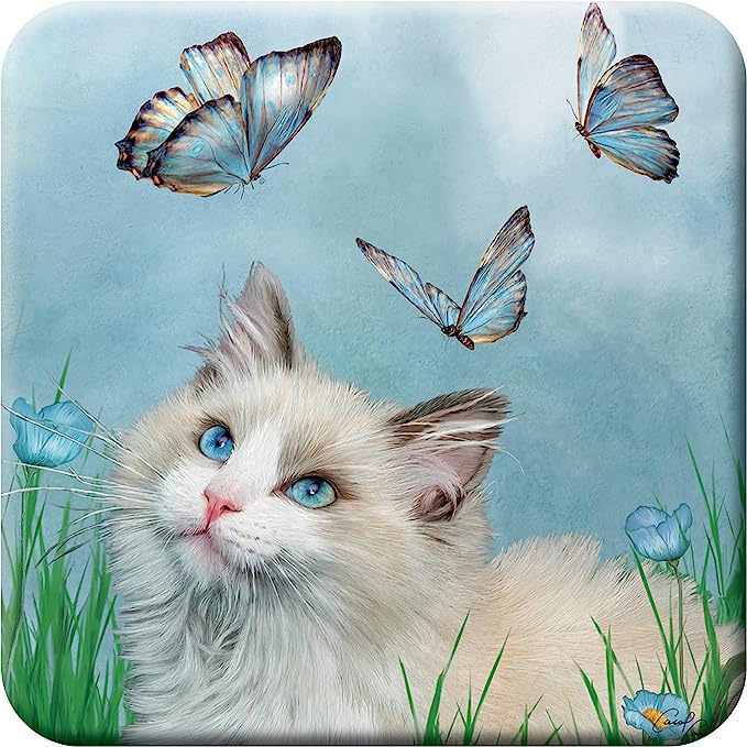 3D LiveLife Coasters - Ragdoll & Butterflies