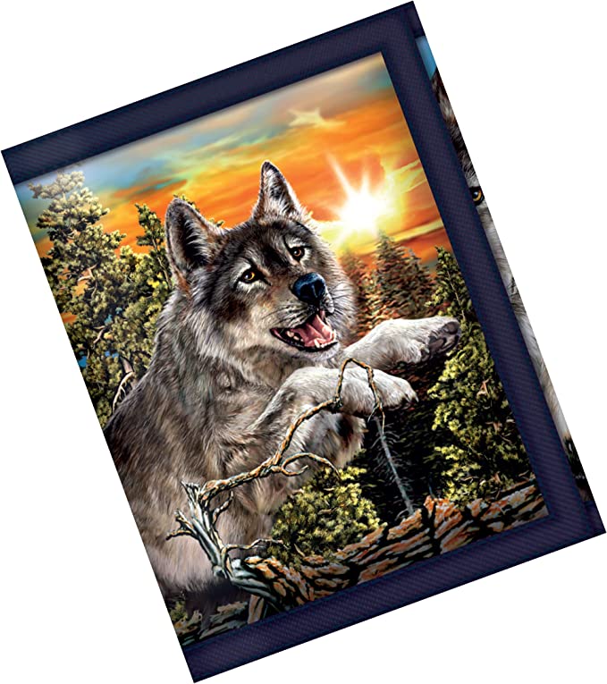 3D LiveLife Wallets - Jumping Wolves