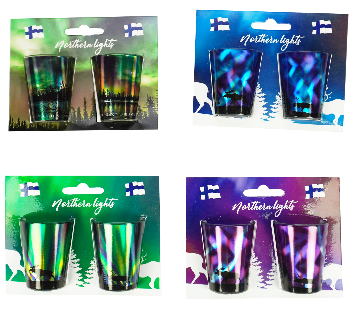 Aurora Borealis schnapps glass green (2-pack)