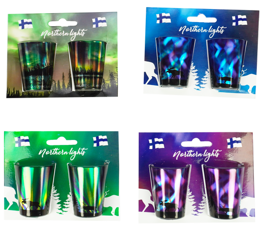 Aurora Borealis schnapps glass green (2-pack)