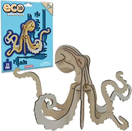 Eco 3D Wooden Puzzle - Octopus