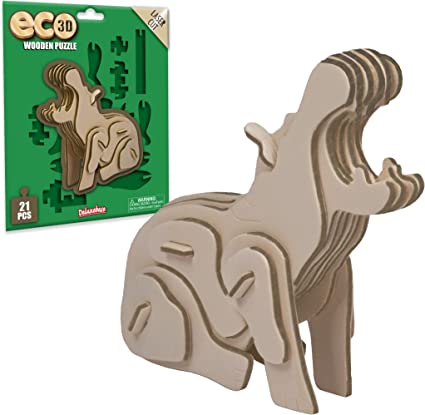 Eco 3D Wooden Puzzle - Hippo