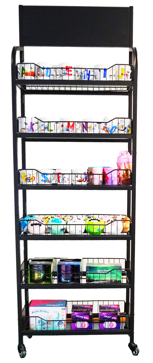 Floor display with shelves