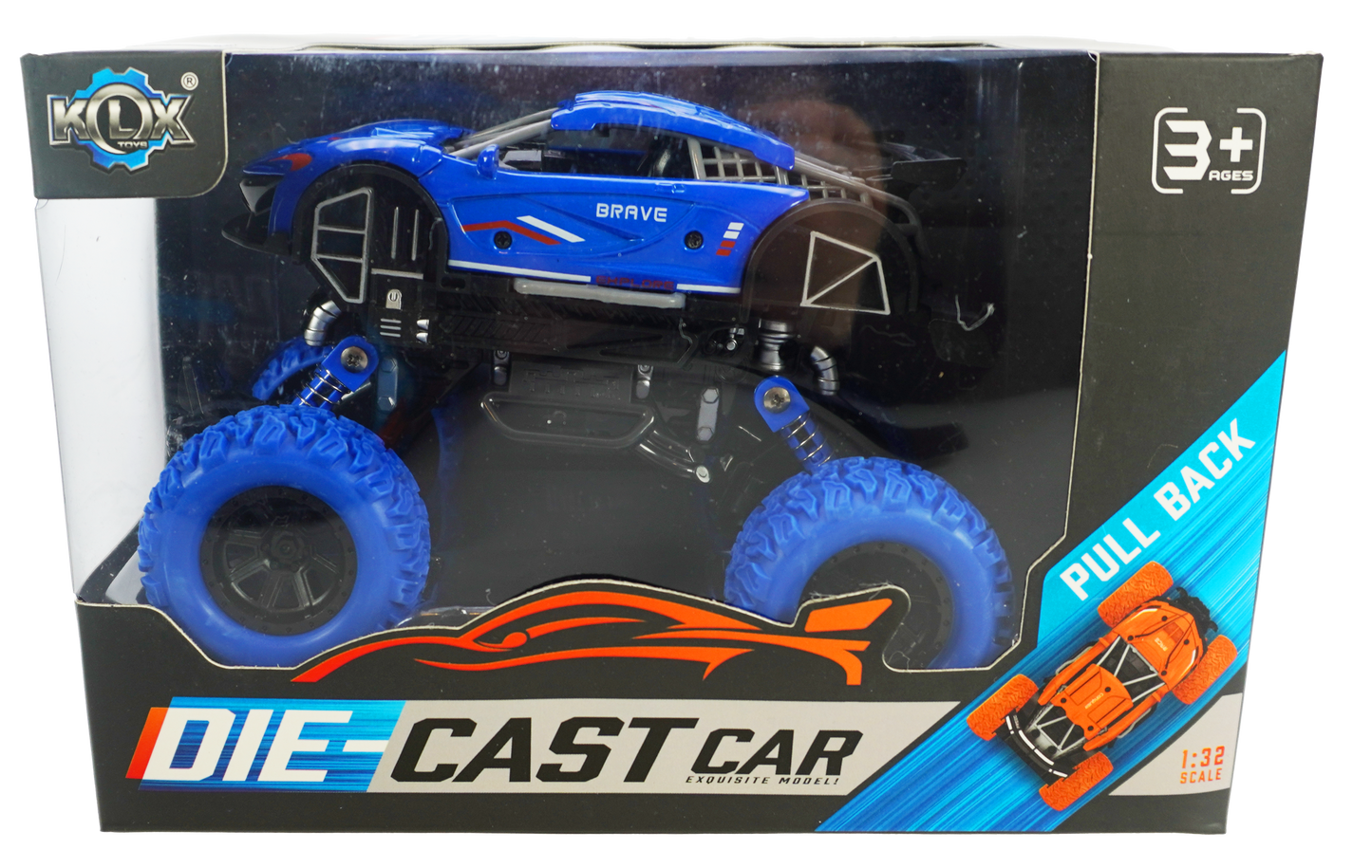 OFF Road 4 WD Brave Blue - Pull Back Die-Cast