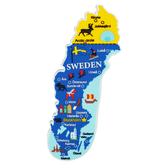 Sweden Map Rubber Magnet SWE