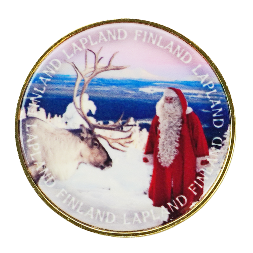 Santa Claus and Reindeer Coin 3,2 cm LAP FIN