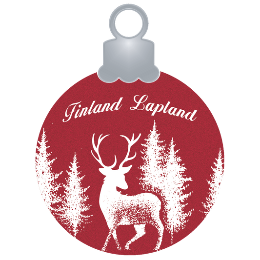 Christmas Ball Reindeer Forest Red