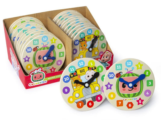 Cocomelon My First Wooden Clock 2 Asstd
