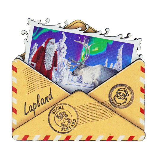 Envelope Wooden Magnet Santa Claus LAP FIN