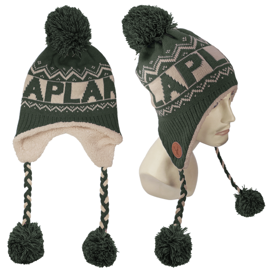 Fluffy Earflap Beanie Forest Green LAP
