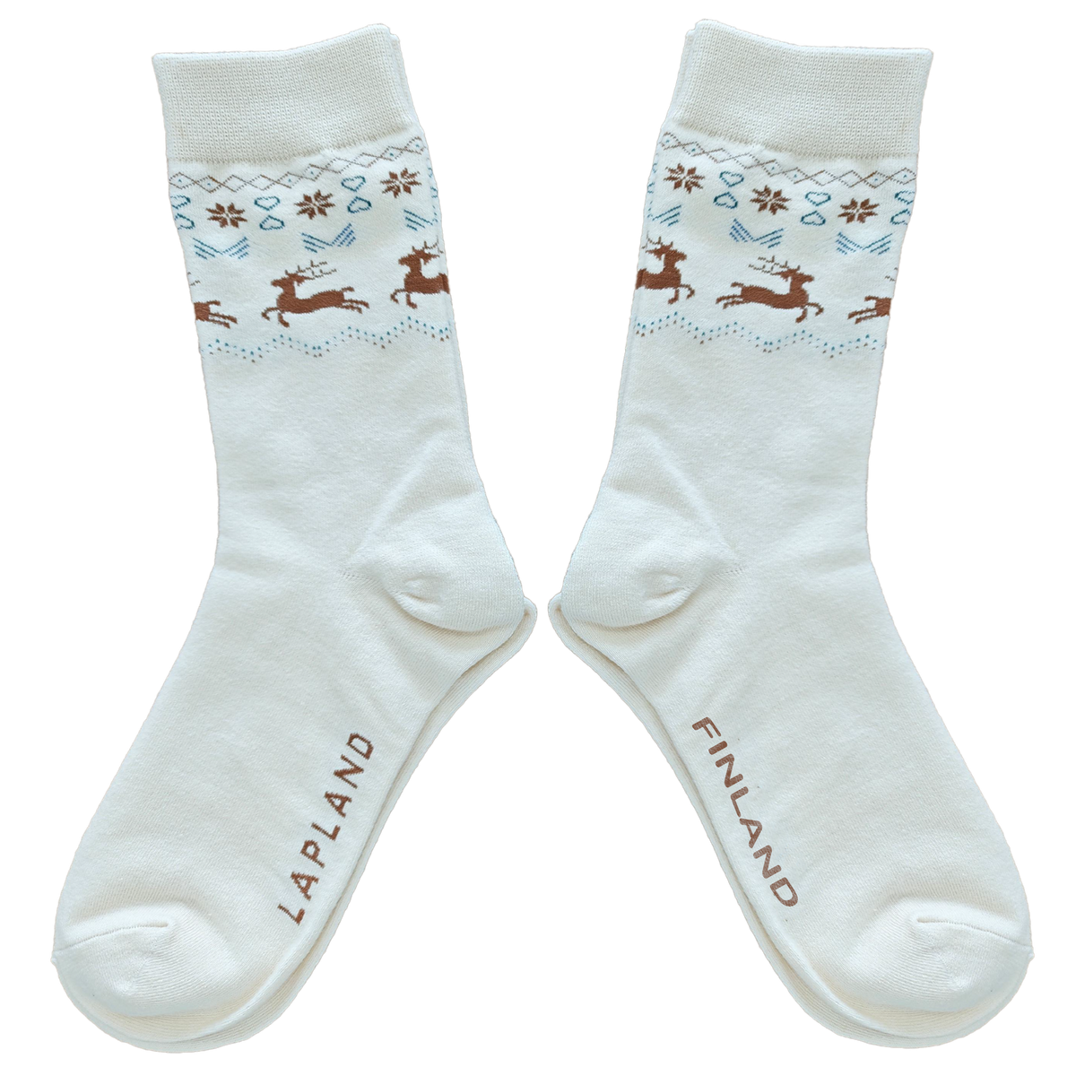 Nordic Reindeer 35-40 Socks Beige FIN LAP
