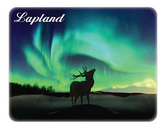 Northern Lights Reindeer Silhouette 3D Magnet LAP