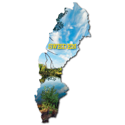 Sweden Map Lake Aluminium magnet SWE