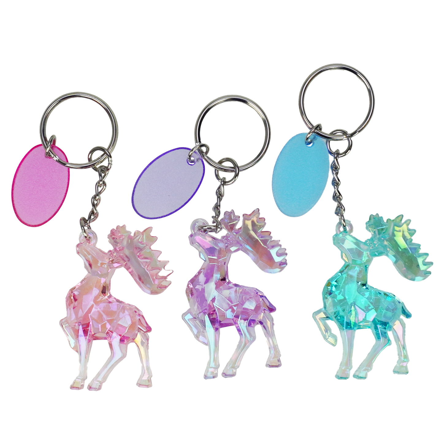 Reindeer Keychain (Pink/Blue/Purple) 12 pcs assortment