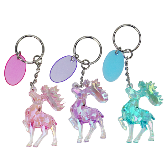 Reindeer Keychain (Pink/Blue/Purple) 12 pcs assortment