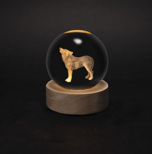Crystal Silhouettes Globes - Wolf