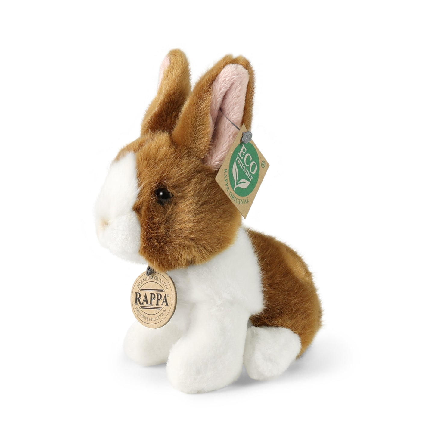 Plush white-brown rabbit 16 cm