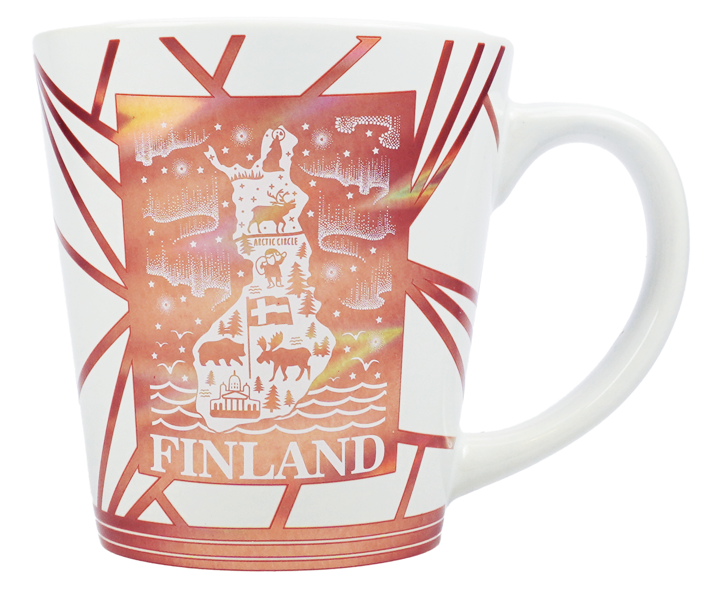 Rosegold Mug Map White FIN