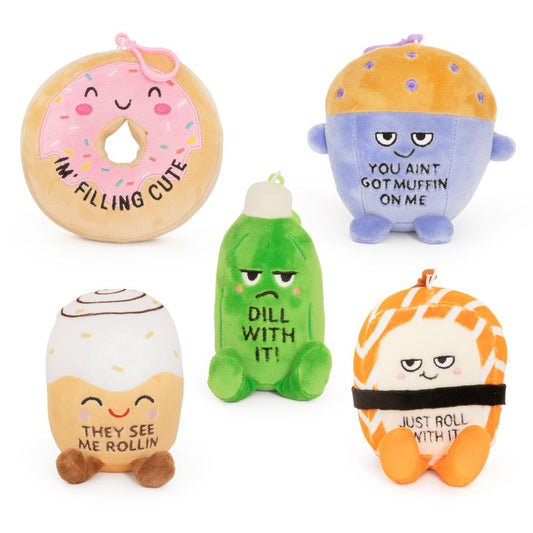 FP06SNK Series 1 Snarky Food Plush Clip Keyrings - 5 Asst