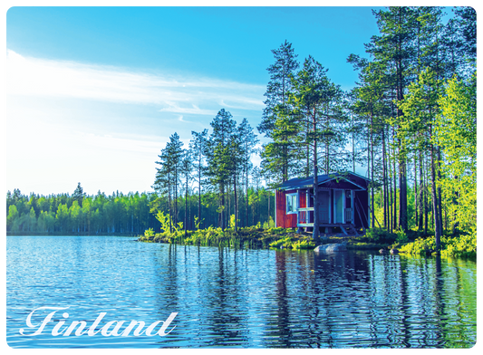 Järvi ja Mökki 3D magneetti FIN