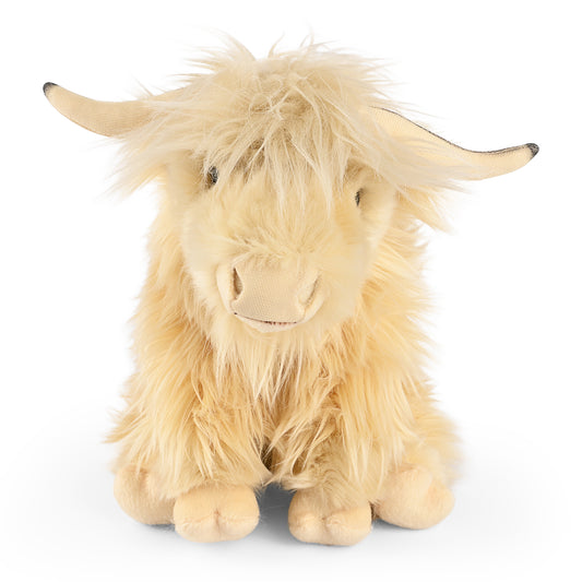 AN694 White Highland Cow with Sound 30cm
