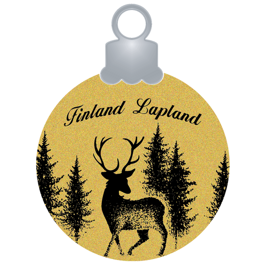 Christmas Ball Reindeer Forest Gold