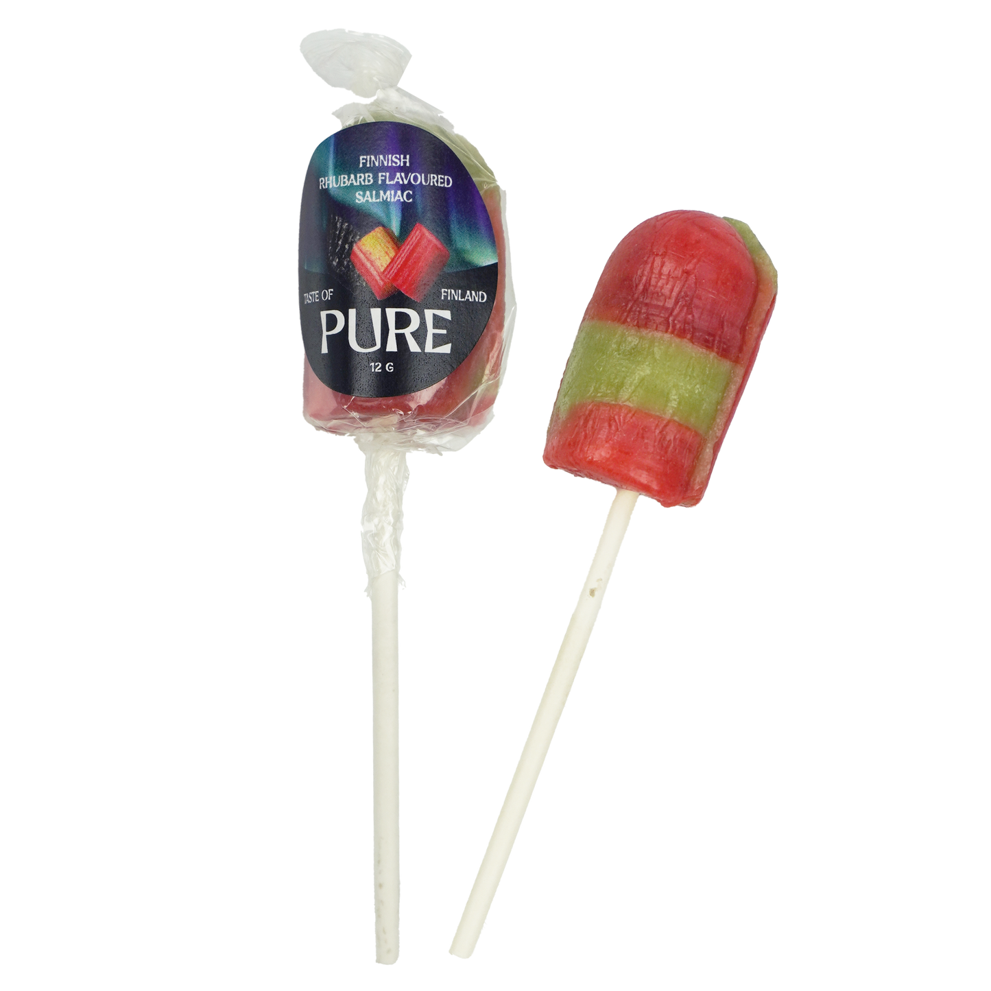 Pure Raparperin Makuinen Salmiakki Tikkari 12g