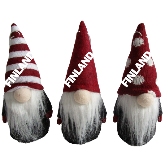 Cap Santa red black yarn felt 3 assortment 16 cm FIN