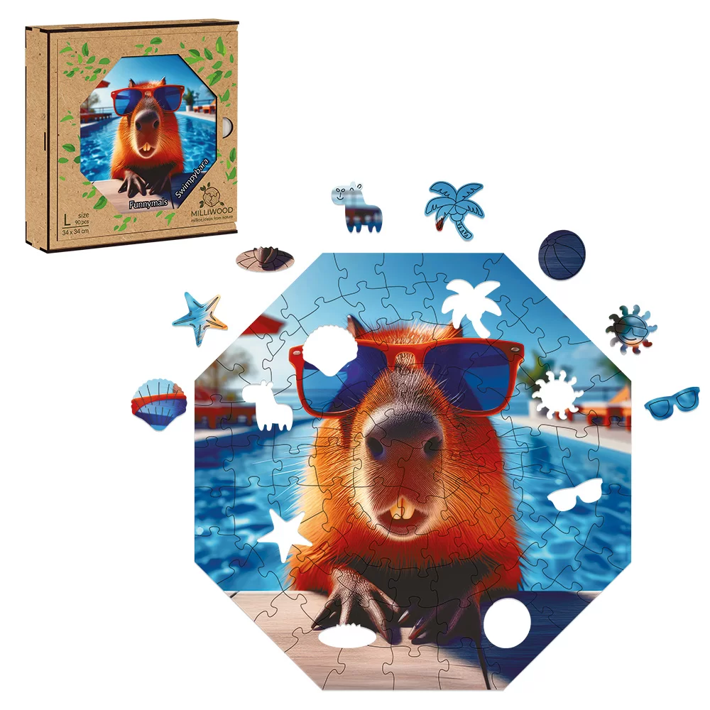 Swimpybara Wooden Puzzle Oktagon L
