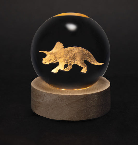 Crystal Silhouettes Globes - Triceratops