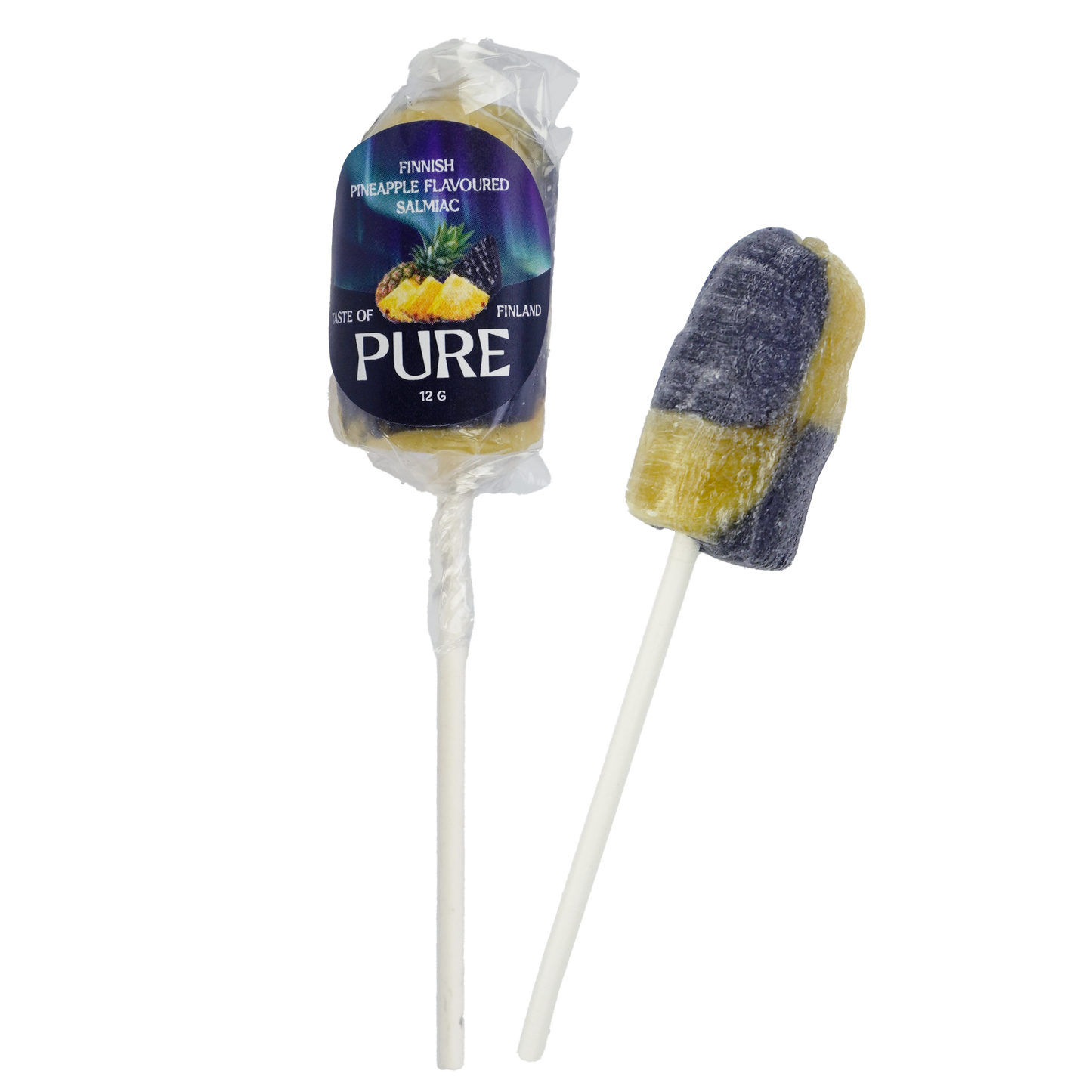 Pure Ananaksen Makuinen Salmiakki Tikkari 12g