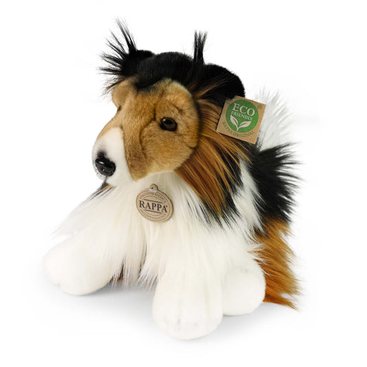 Plush dog collie sitting 28 cm