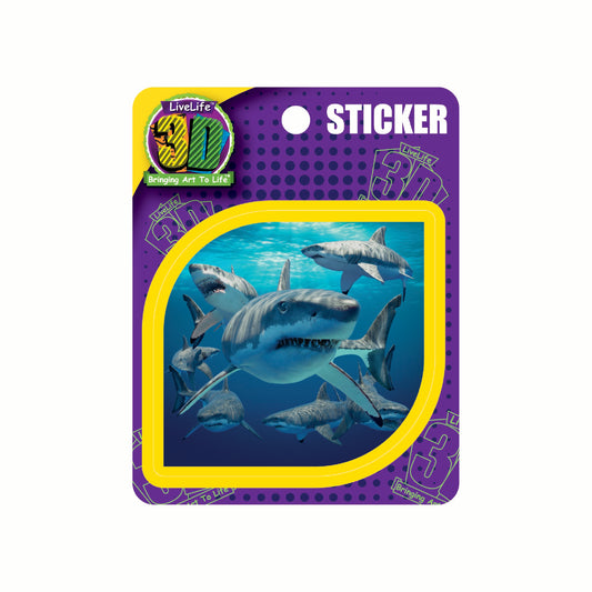 3D LiveLife Stickers - Great White Sharks