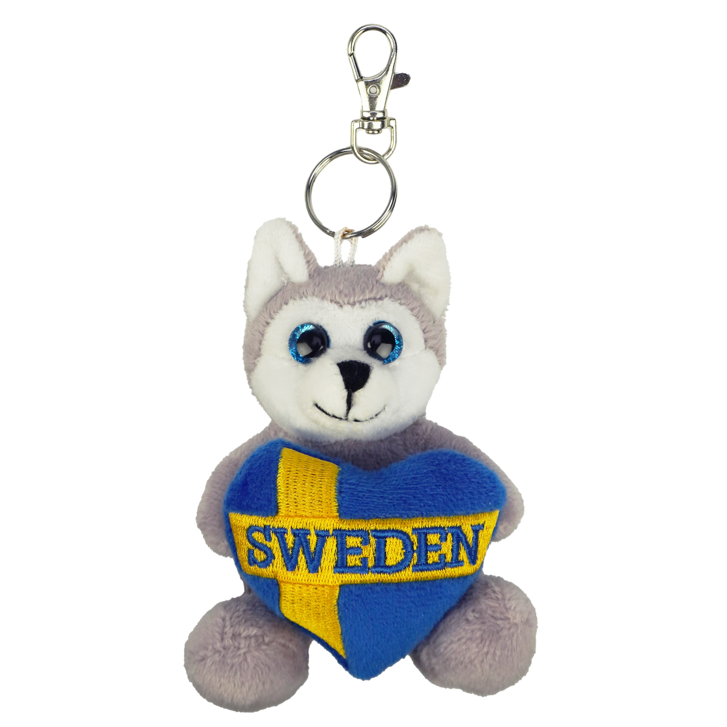 Heart Flag Husky Plush XS 9 cm Keychain SWE