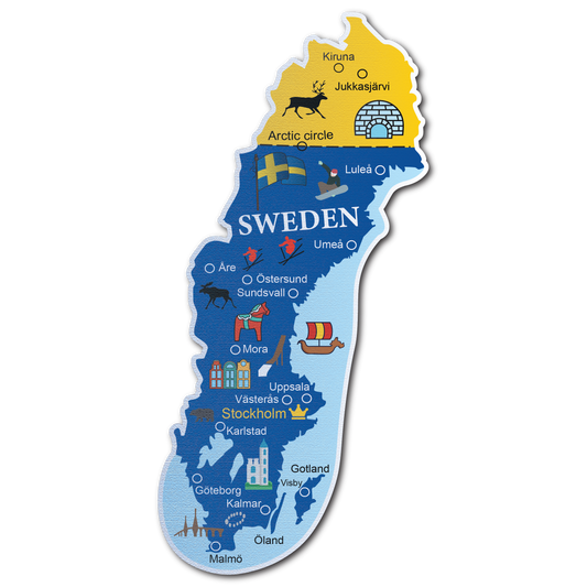 Sweden Map Aluminium magnet SWE