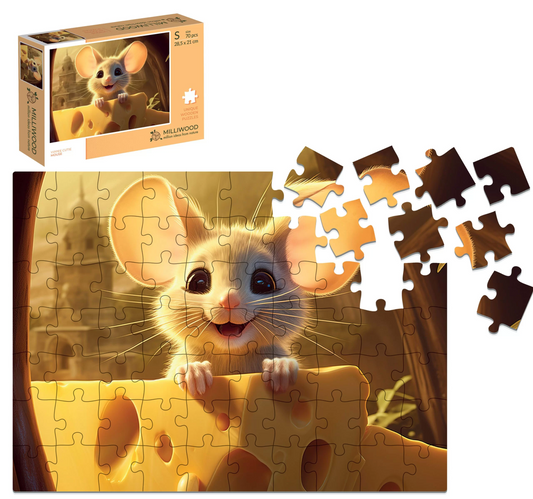 Mouse Wooden Puzzle Rectangle S