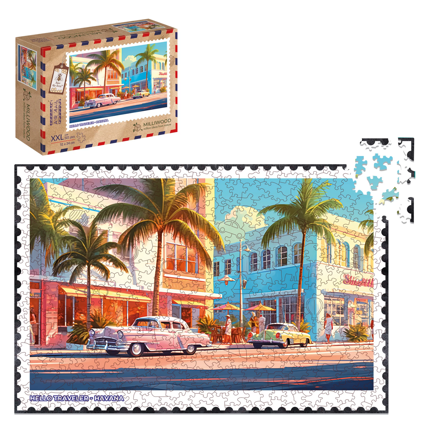Havana Wooden Puzzle Rectangle XXL