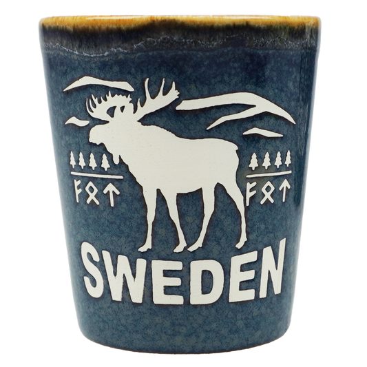 Rustic Shot Glass Sweden Blue SWE