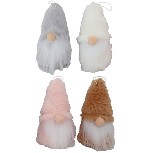 Cap Santa Fleece 10 cm Grey white pink brown 4 assortment