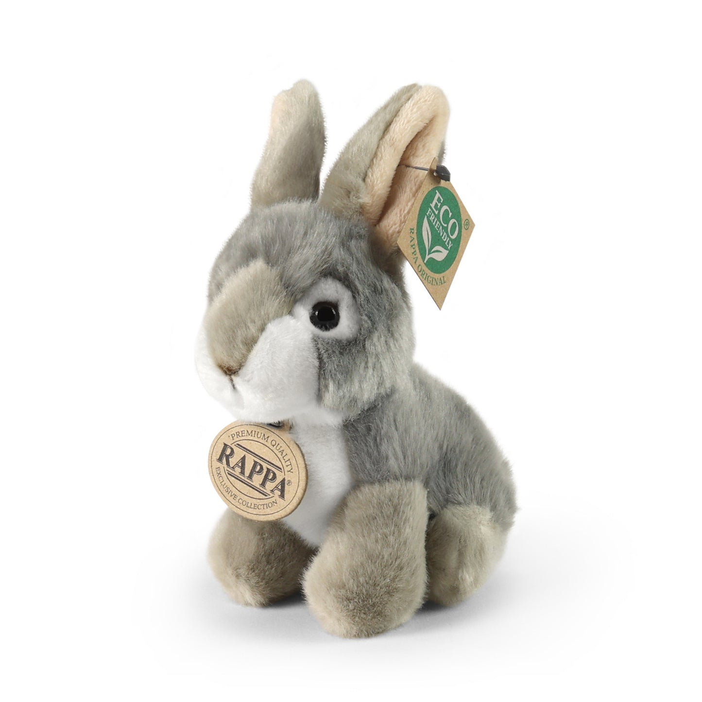 Plush gray rabbit 16 cm