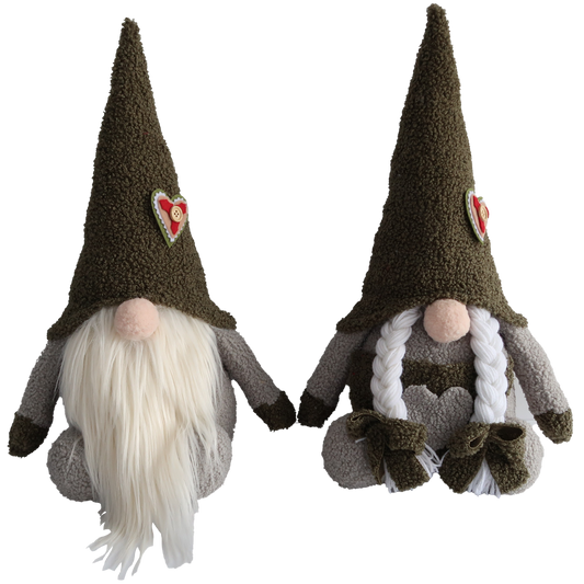 Cap Santa green teddy 40 cm 2 assortment