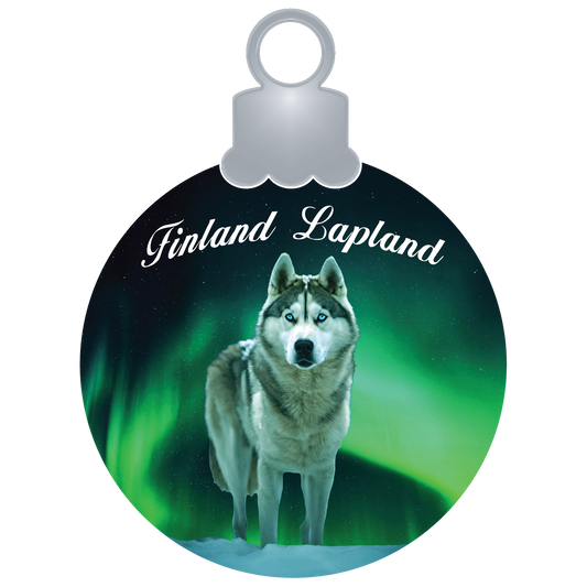 Christmas Ball Standing Husky