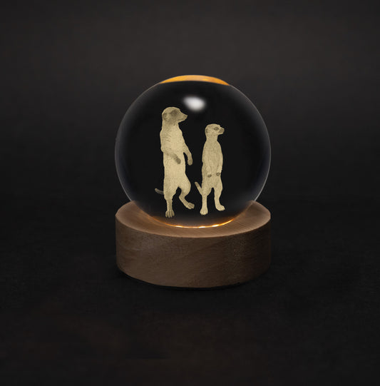 Crystal Silhouettes Globes - Meerkats