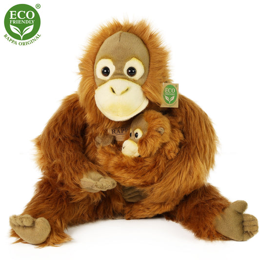 Plush orangutan with baby 28 cm