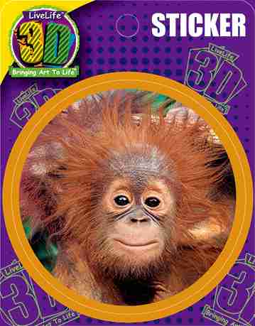 3D LiveLife Stickers - Baby Orangutan