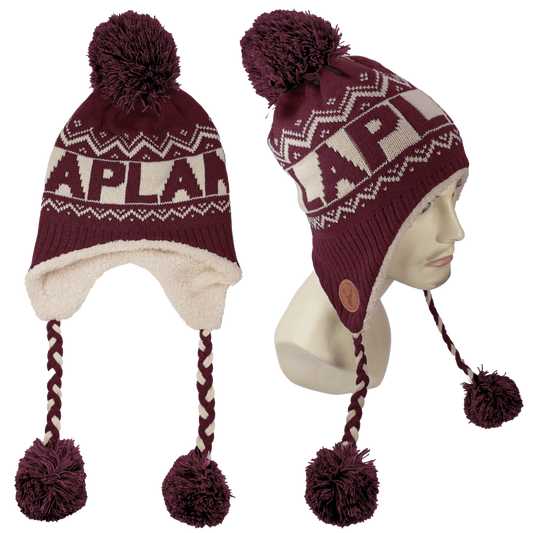 Fluffy Earflap Beanie Cranberry Red LAP