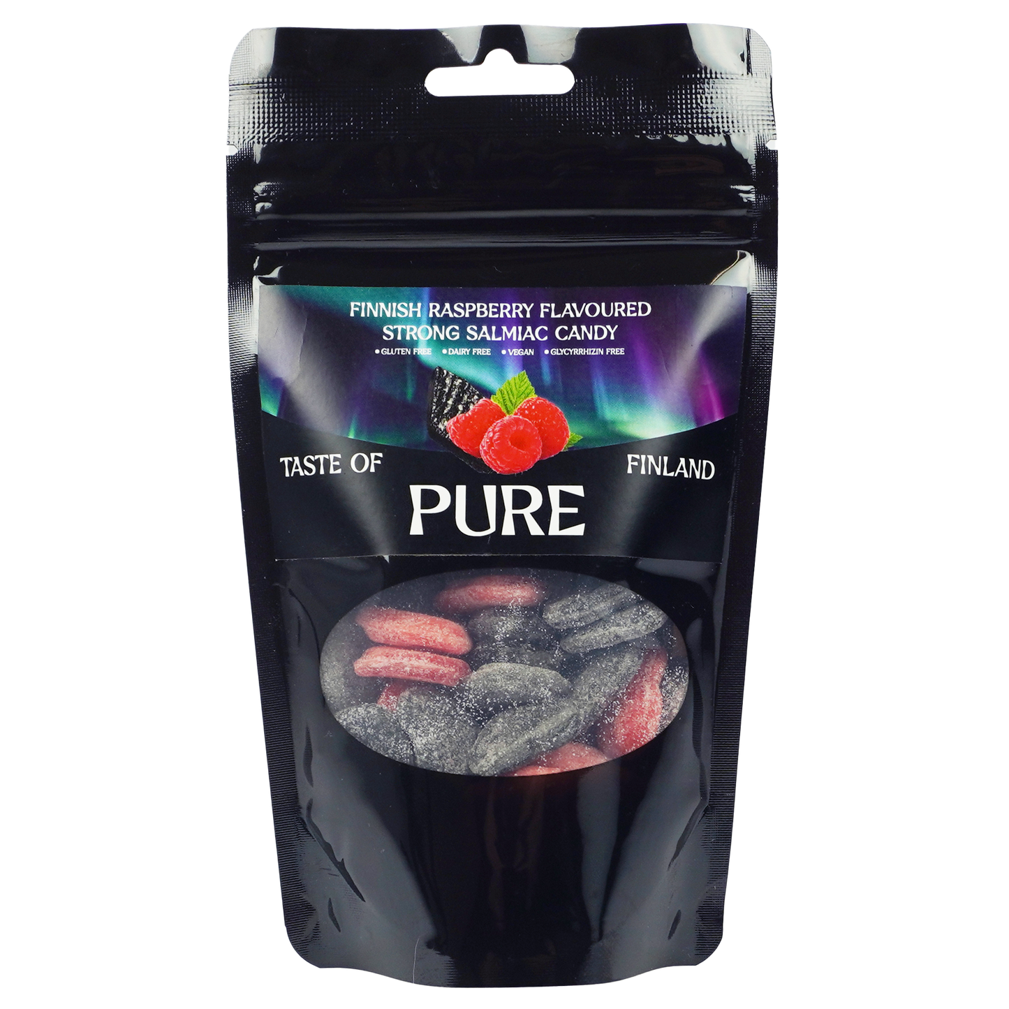 Pure Vadelman Makuinen Väkevä Salmiakkikaramelli 100g