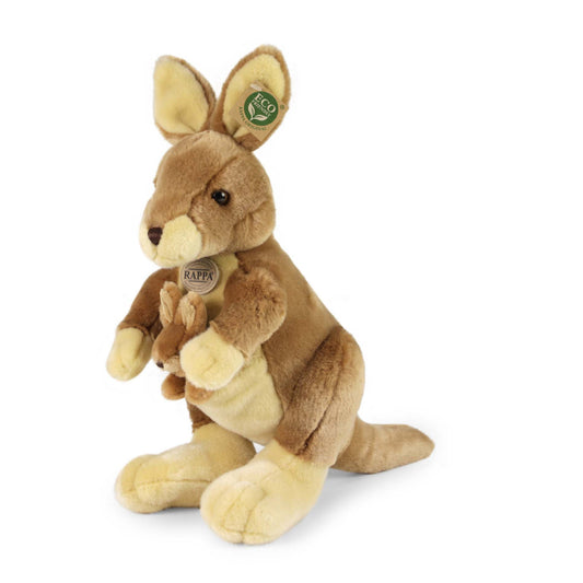 Plush kangaroo with baby 37cm