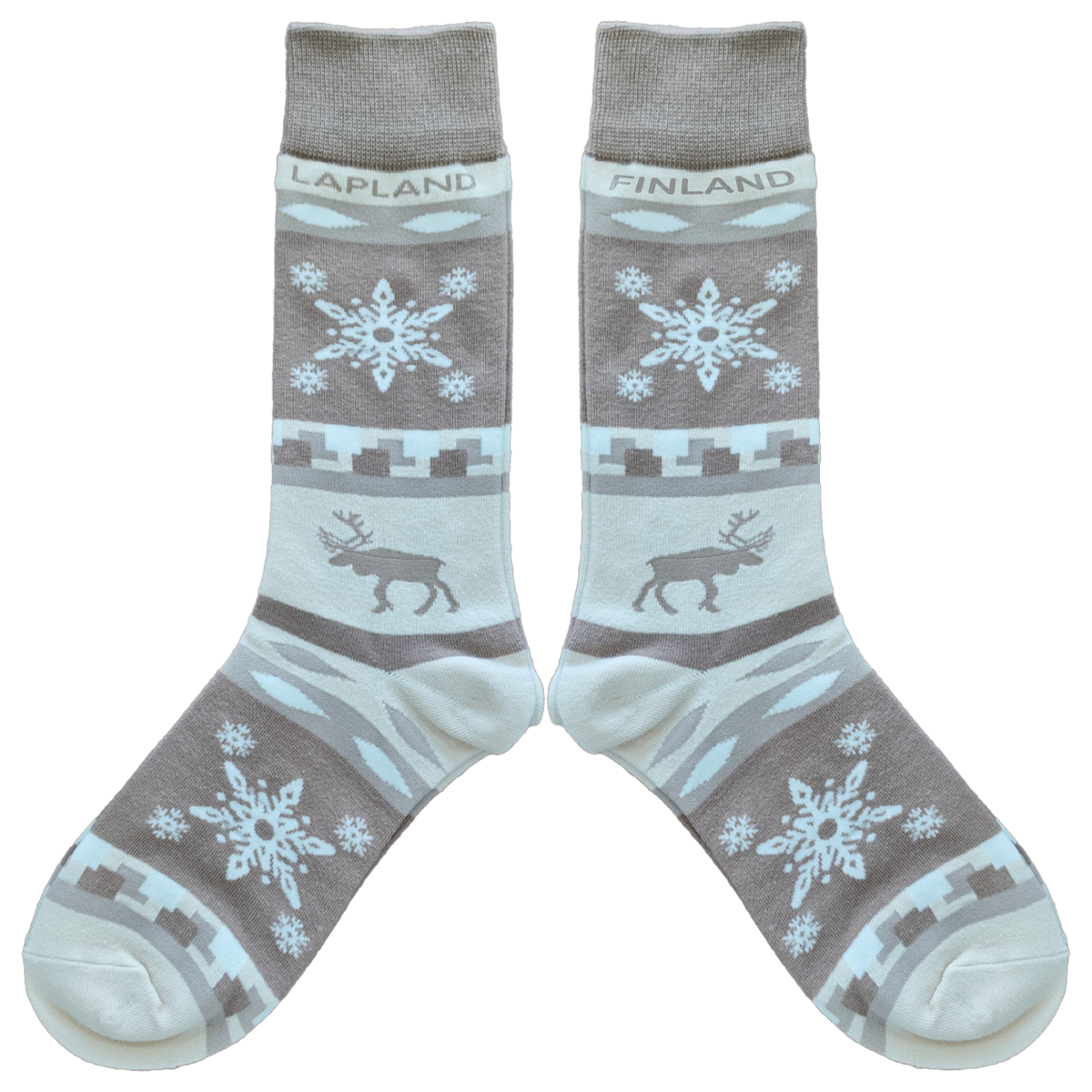 Reindeer Snowflake 40-46 Socks Beige FIN LAP